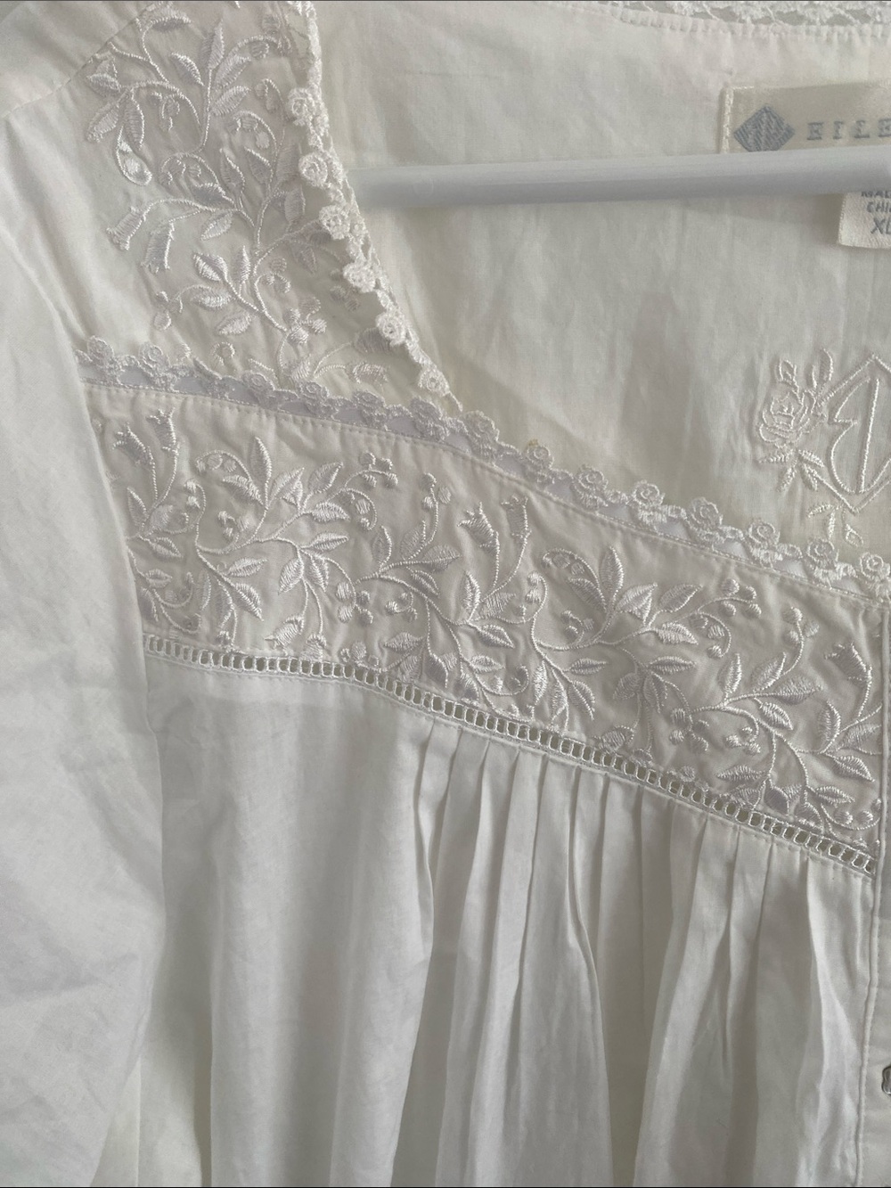 Eileen West Cotton Embroidered Romantic L/S Ballet Button Thro Nightgown Size XL - Picture 3 of 10